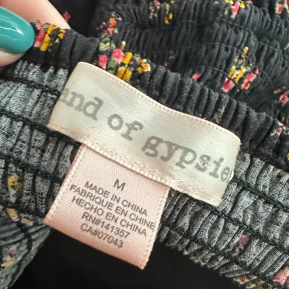 Band of gypsies floral black maxi midi dress SZ M - Picture 6 of 9